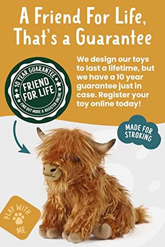 Living Nature Highland Cow Brown Stuffed Animal with Sound