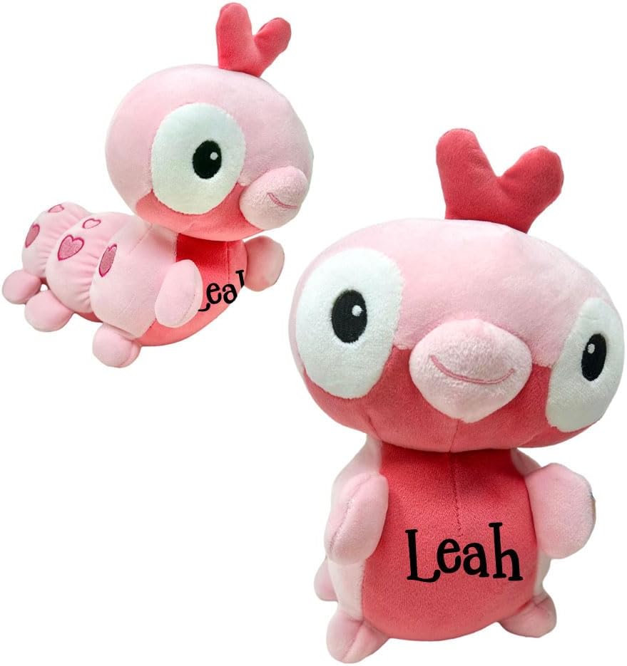 Fiesta Toys Personalized Pink Caterpillar Plush Stuffed Animal - Valentines Day Gift