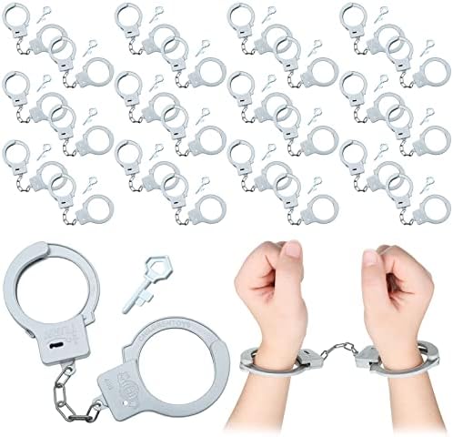 Junkin Plastic Handcuffs Toy with Safety Keys 50 Sets