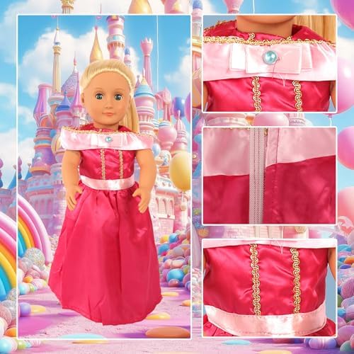 FEAYEA 18 Inch Princess Costume for Girl Dolls - 6Pcs Set