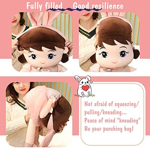 Plush Baby Girl Doll with Clothes and Hat Skirt 1