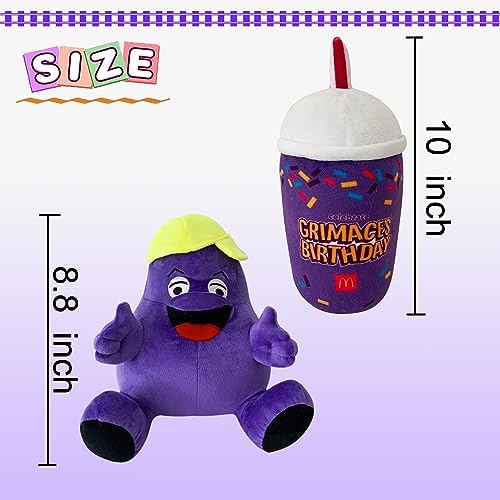VAOUX Grimace Plush Toy - Shake Yellow Hat Stuffed Animal 1