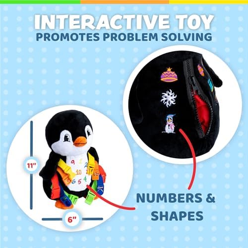 Buckle Toys Blizzard Penguin Plush Sensory Learning Toy