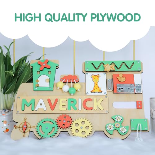 Custom Name Puzzle for Toddlers - Montessori Wooden Busy Board