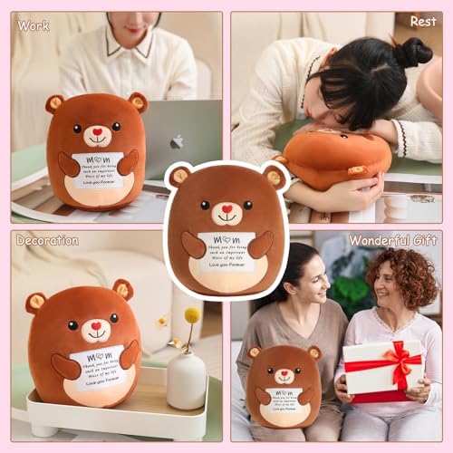 Finebee Brown Bear Plush Stuffed Animal 10 Inch