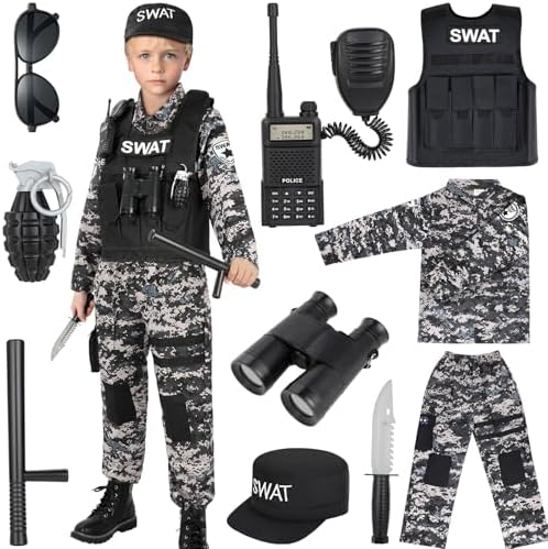 Luucio Kids SWAT Police Officer Costume Set