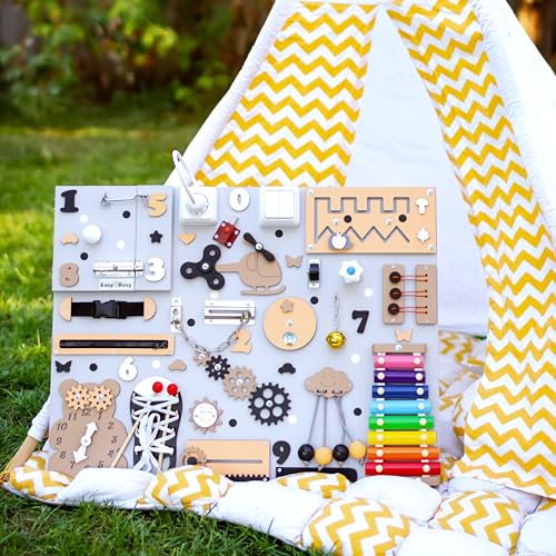 Montessori Busy Board Toy for 1 2 Year Old Toddler