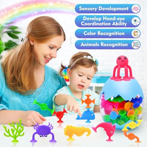 27 PCS Suction Cup Bath Toys for Kids Ages 4-8