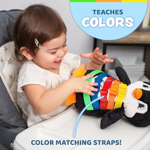 Buckle Toys Blizzard Penguin Plush Sensory Learning Toy