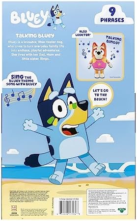Bluey Talking Beach Plush Toy with 9 Phrases