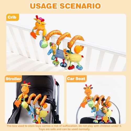 Jollybaby Giraffe Plush Carseat Toy for Infant 0-12 Months