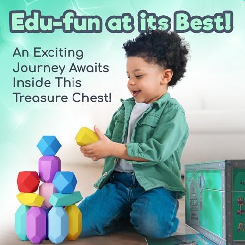 EVERSMART Wooden Stacking Blocks Safe Educational Durable