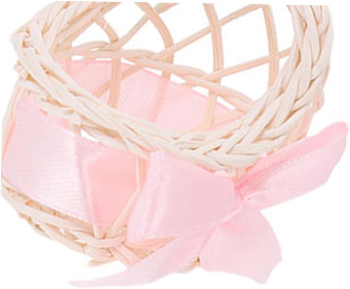 BESPORTBLE 6pcs Mini Wicker Doll Baskets with Handles 1