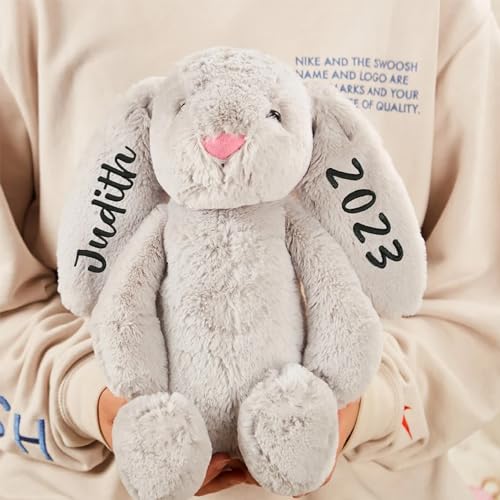 Custom Embroidered Plush Bunny Rabbit with Childs Name
