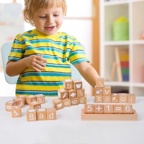 ANWoRLeT Wooden Alphabet Blocks for Kids