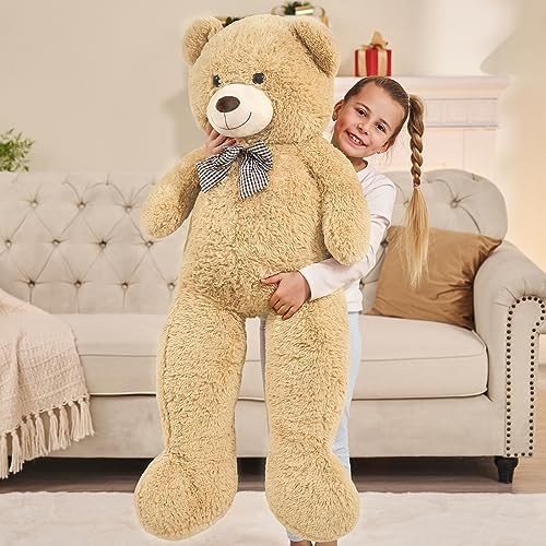 MaoGoLan 47 Inch Giant Teddy Bear Life Size Tan Plush Bear