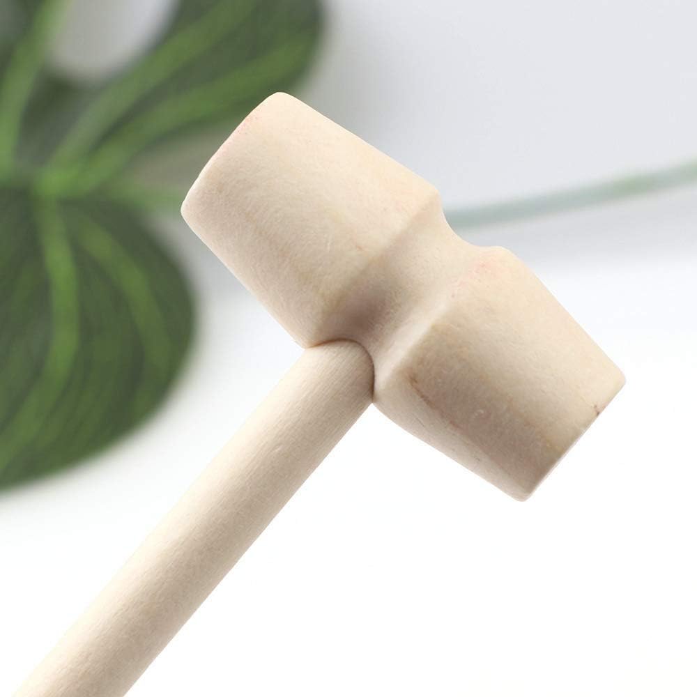 12Pcs Mini Wooden Hammer Toy for Kids and DIY