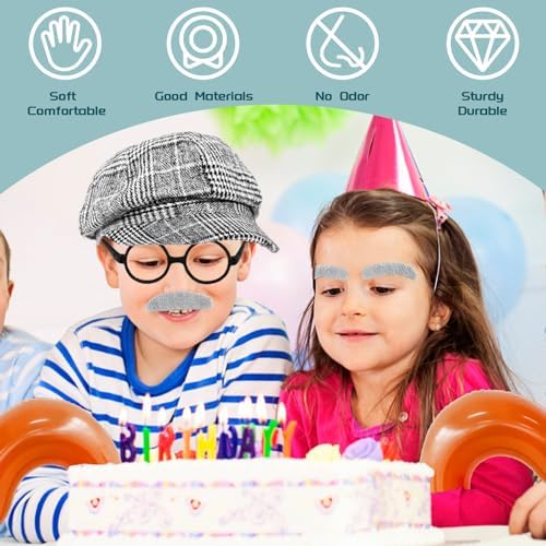 4 PCS 100th Day Old Man Costume Set for Kids