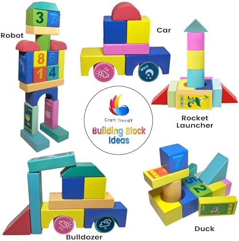 Craft Trendy Wooden Blocks Set for Toddlers and Preschoolers 1