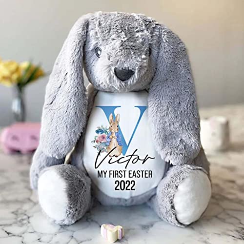 Personalized Bunny Rabbit Plush Toy with Name Customized Easter Gift