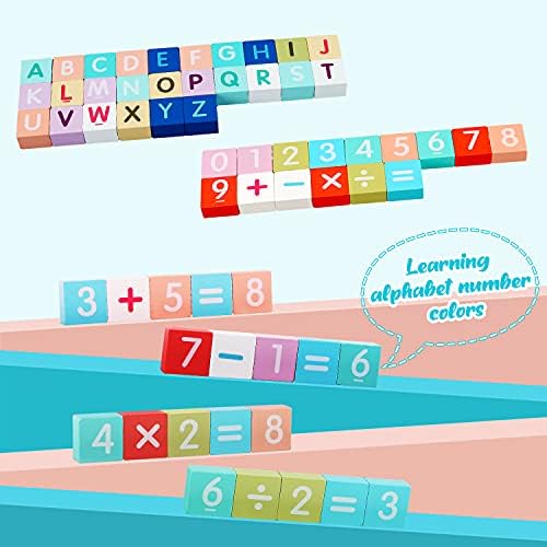 LENNYSTONE Wooden Blocks Set 120pcs City Construction Toy