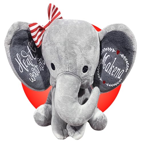 Personalized Gray Elephant Stuffed Animal for Heart Surgery Kids