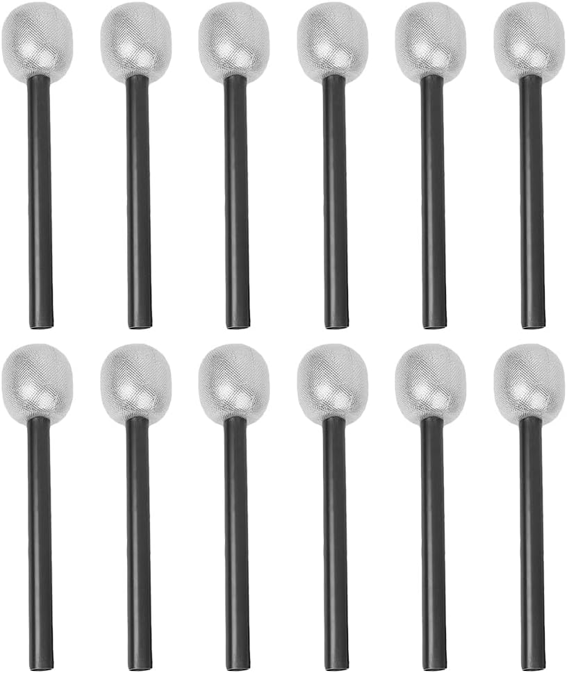 FAVOMOTO 12PCS Silver Inflatable Microphone Props