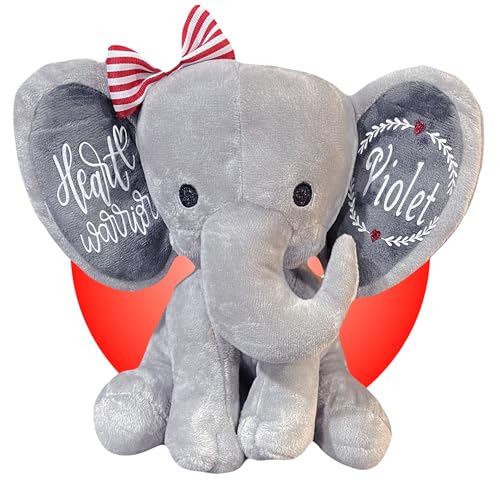 Personalized Gray Elephant Stuffed Animal for Heart Surgery Kids
