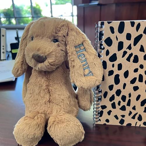 Personalized Embroidered Plush Dog Toy with Babys Name