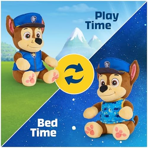 Paw Patrol Chase Plushie 10-Inch Reversible Bedtime Toy