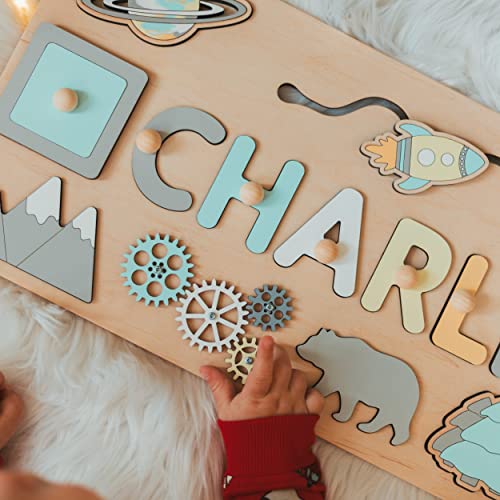 Personalized Name Wooden Puzzle Baby Girl 1st Birthday Gift