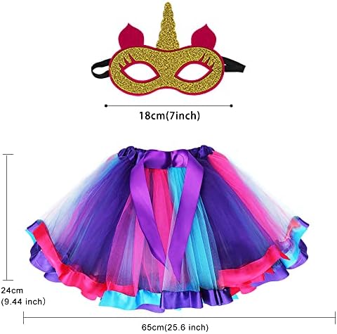 DQZ Superhero Cape with Rainbow TuTu for Girls 3-8