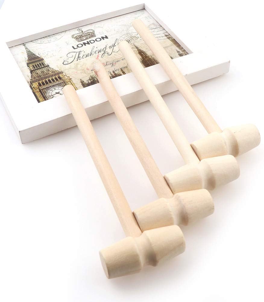 12Pcs Mini Wooden Hammer Toy for Kids and DIY