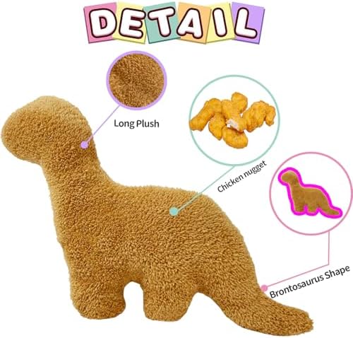 Isaacalyx Dino Nugget Pillow 16 Inch Soft Dinosaur Plush