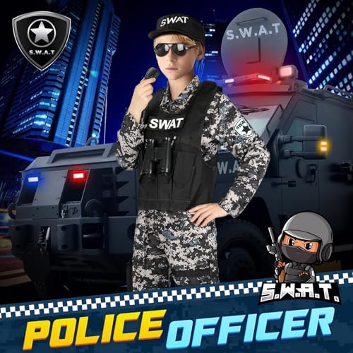 Luucio Kids SWAT Police Officer Costume Set
