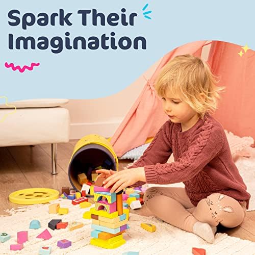 106 Piece Wooden Blocks Set for Kids