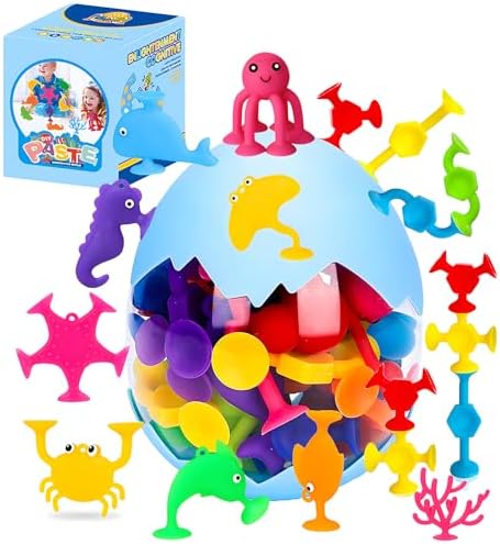 27 PCS Suction Cup Bath Toys for Kids Ages 4-8