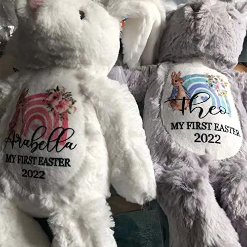Personalized Bunny Rabbit Plush Toy with Name Customized Easter Gift