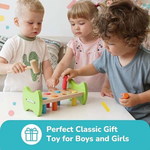 Bimi Boo Wooden Pounding Bench for Toddlers 1-3 1