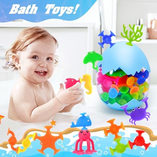 27 PCS Suction Cup Bath Toys for Kids Ages 4-8
