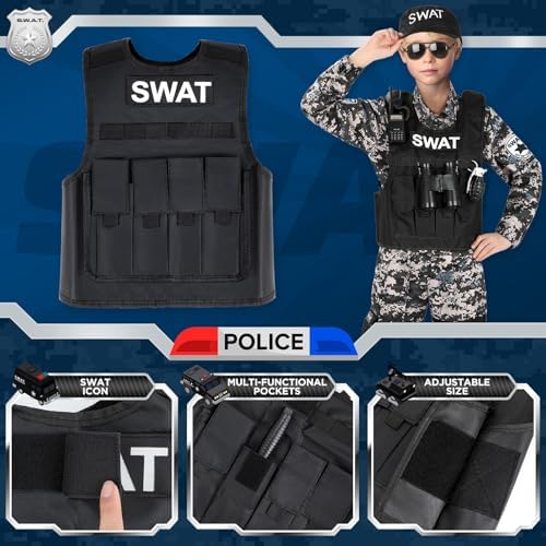 Luucio Kids SWAT Police Officer Costume Set