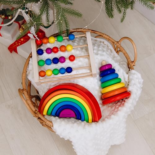 Montessori Wooden Pyramid Rainbow Stacking Toy