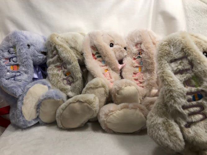 Personalized Easter Bunny Plush Custom Embroidered Gift