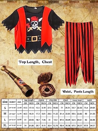 Kids Pirate Costume Set for Halloween Play