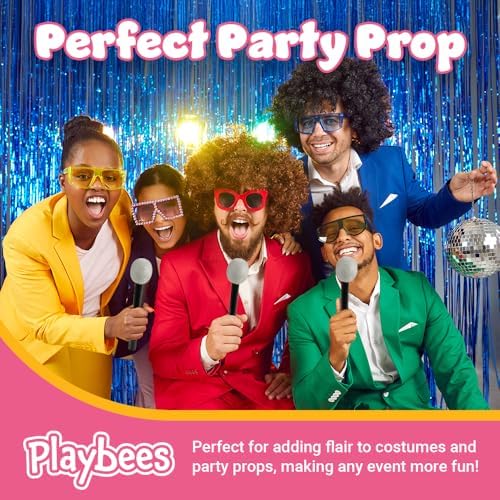 Playbees 12-Piece Glittered Fake Microphone for Kids