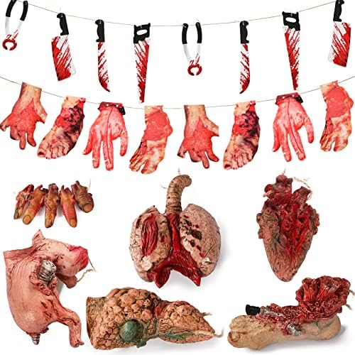 Lansian Halloween Blood Props 6pcs Body Parts