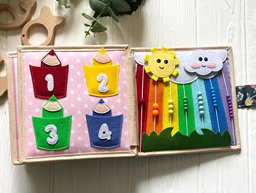 Quiet Baby Felt Book with Numbers Shapes Colors