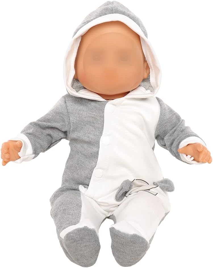 Miunana Baby Doll Clothes Elephant Jumpsuit Outfit 13-15 Inch 1pcs