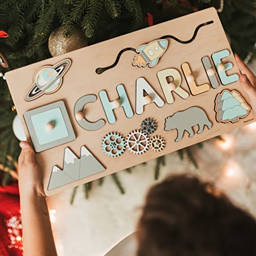 Personalized Name Wooden Puzzle Baby Girl 1st Birthday Gift