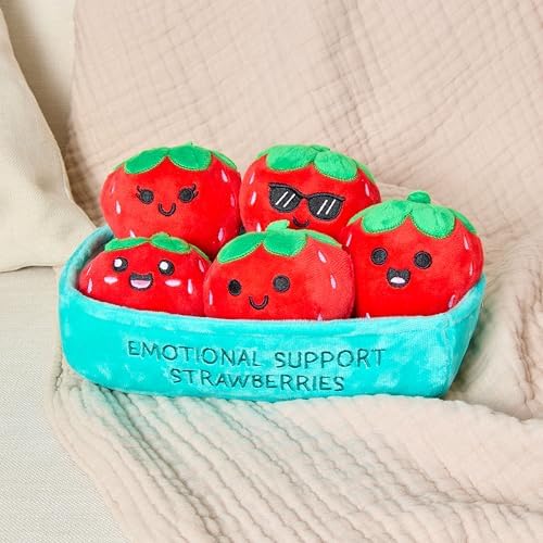 Emotional Support Strawberries Cuddly Plushies with Basket